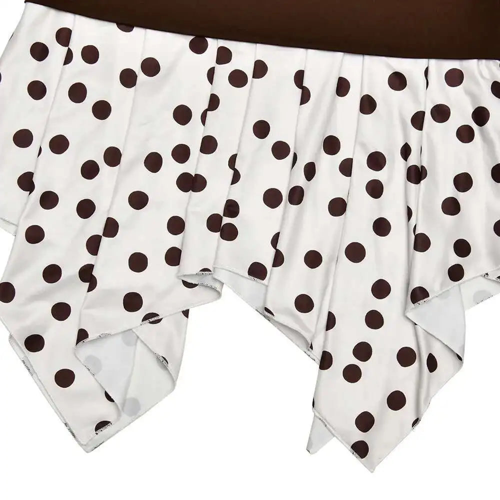 Fantoye Summer New Print Polka Dots Women Skirt Coffee Patchwork High Waist Mini Skirt Female Casual Y2k Vacation Beachwear 2025