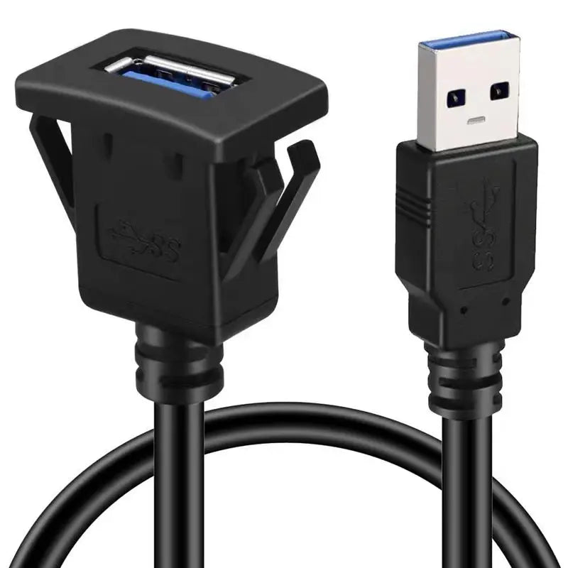 Car Dashboard Extension Cable USB Panel Waterproof Cable Usb3.0 Extension Lead For Car 1m