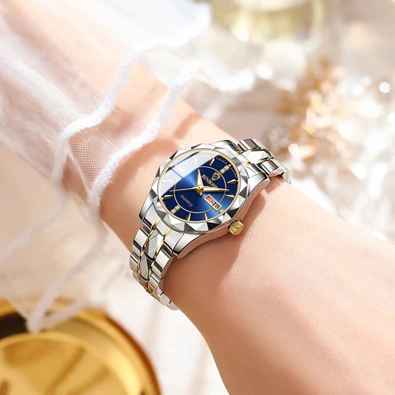 BINBOND 5552 Japanese Quartz Movement Fashion Women's Watch Top Brand Luxury Stainless Steel Strap Date Calendar Watch-1