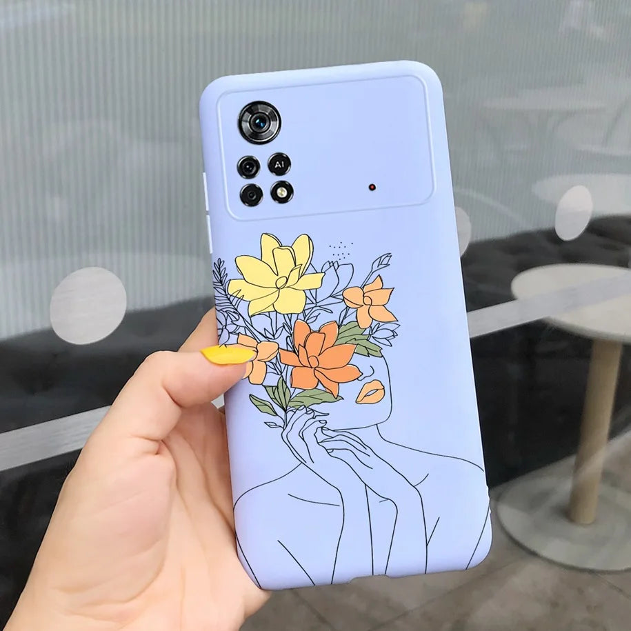 Cute Love Heart Phone Case For Xiaomi Poco X4 Pro 5G Cover Soft Silicone Matte Funda For Xiaomi Poco X4 M4 Pro 4G 5G Bumper 2022