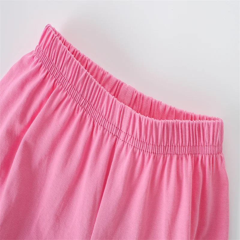Jumping Meters 100% Cotton 3-8T Strawberry Girl 2 PCS Sets Baby Outfits Summer Tops + Shorts Children's Clothing Toddler Outfits
