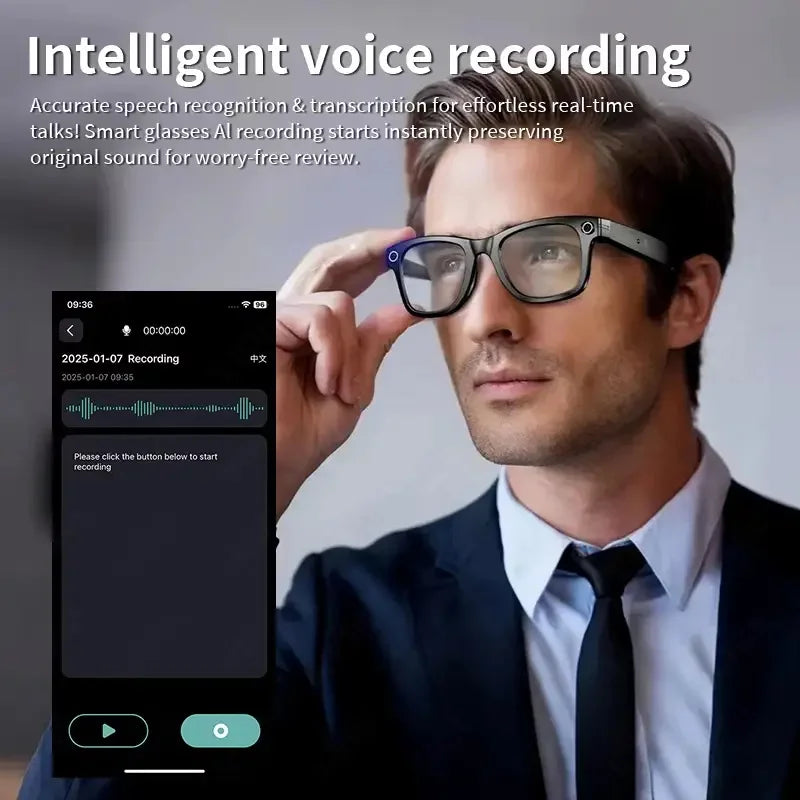 New 800W Camera Glasses Men Color-Changing AI Smart Translation Glasses Photo Video Recording Waterproof Call Smart Sunglasses