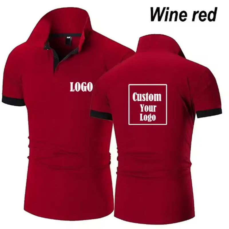 Custom Logo Casual Customize Polo Shirt Men's Summer Fashion T-Shirt Sports Wear Slim Outdoor Duplex prints Clothes S~5XL 2025