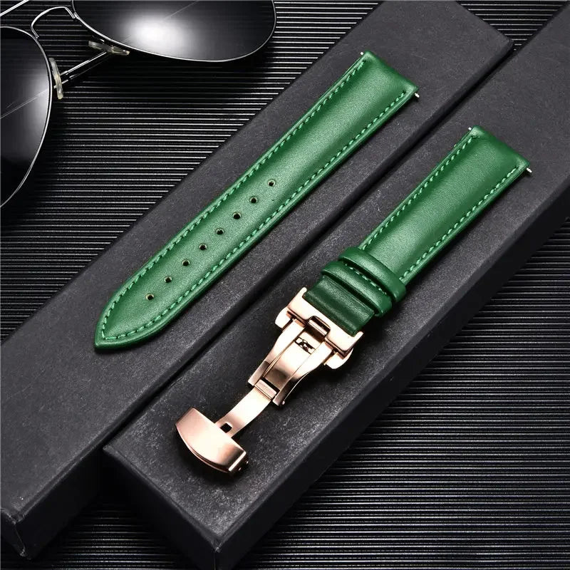 New Women's Business Commuter Strap 18mm 20mm 22mm 24mm with Automatic Butterfly Buckle Watchband