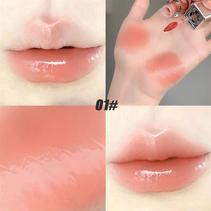 Mirror Water Lip Gloss Black Ice Cube Tube Moisturizing Long Lasting Liquid Lipstick Lipgloss Plump Up Lips Makeup Cosmetics