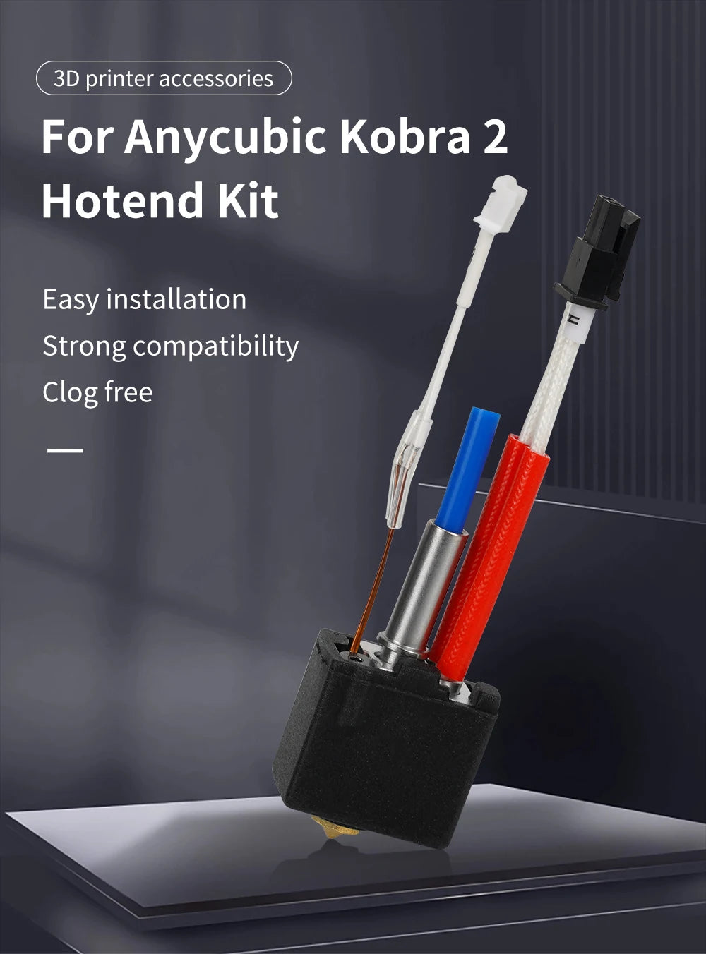 Upgraded Hotend kit 24v for Anycubic Kobra 2 Kobra 2 Series Neo Pro/Plus/Max Hot End Kit 24V 60W Kobra 2 Plus/2 Max/2 Neo/2 Pro