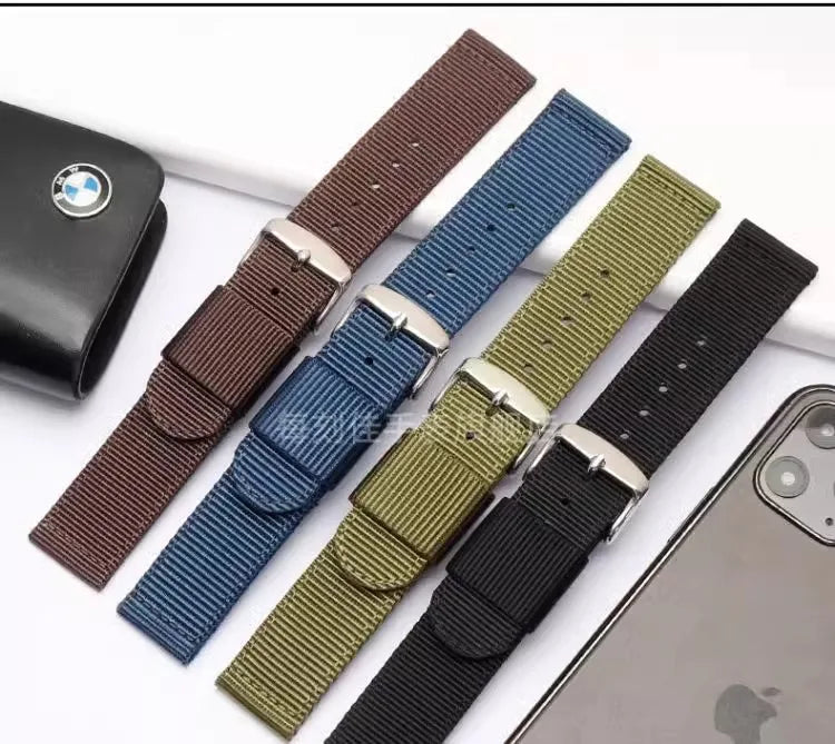 For Casio AE1200 AE1300 A168w/A158W MRW200/F91w AQ230 Bracelet woven nylon canvas watch strap 18mm Men's and women's watch band