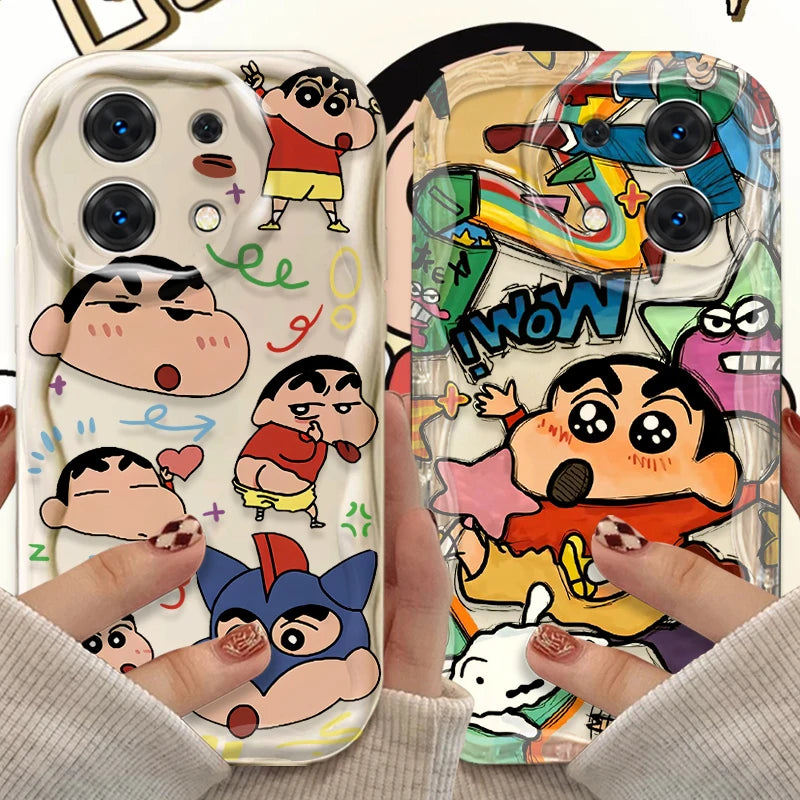 C-Crayon S-ShinChan Wave Case for Xiaomi Redmi Note 14 13 12 11 10 Pro Plus 5G 9 14C 13C 4G 12C 10C 10S A2 A1 Silicone Cover