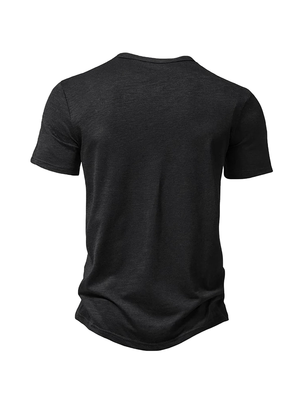 Henley Collar Summer Men's Casual Solid Color O-Neck Short Sleeve Men Thin T-shirts Soft Home Clothes Basic T-shirt Male