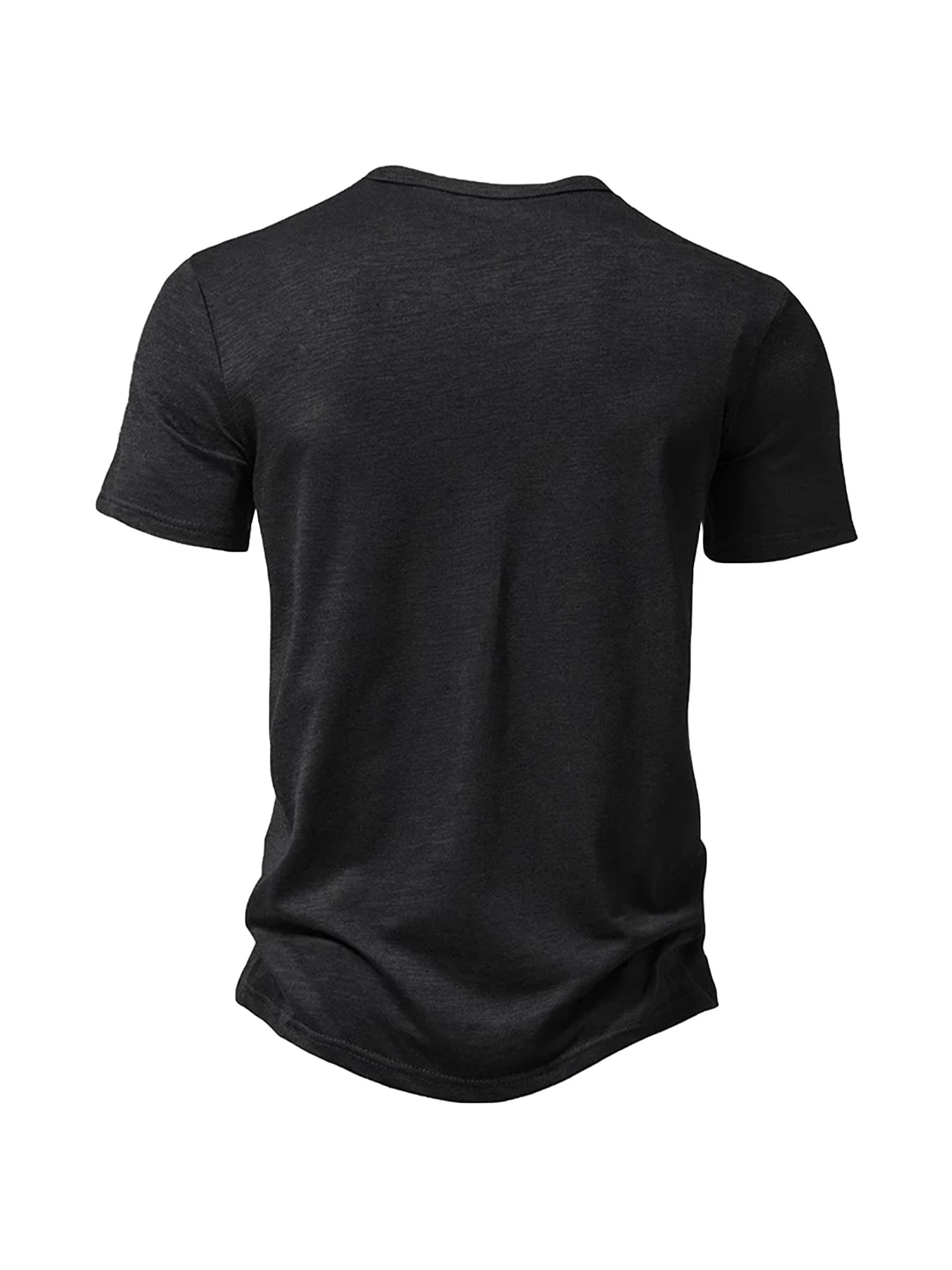 Henley Collar Summer Men's Casual Solid Color O-Neck Short Sleeve Men Thin T-shirts Soft Home Clothes Basic T-shirt Male