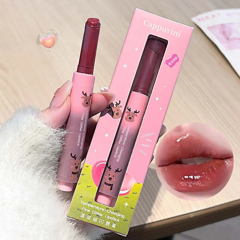 Shimmer Lip Jelly Pen Moisturizing Mirror Water Light Solid Lip Gloss Film-forming Non-Fading Gloss Lipstick Long-lasting Makeup