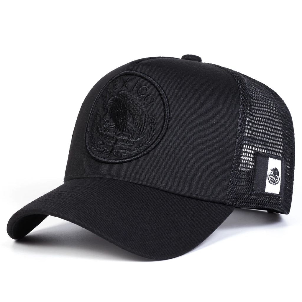Unisex Mexican Flag Embroidery Baseball Net Caps Spring Summer Outdoor Adjustable Casual Hats Dad Hat Sunscreen Hat