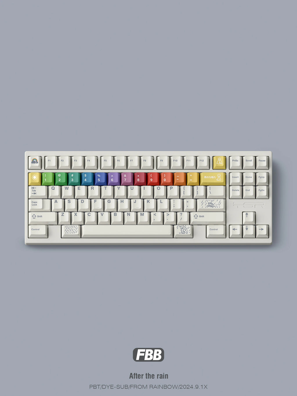 FBB Keycaps After The Rain 179keys PBT Dye-Sub Custom Cherry Profile For Mx Cherry Switch Gaming Mechanical Keyboard 68 75% DIY
