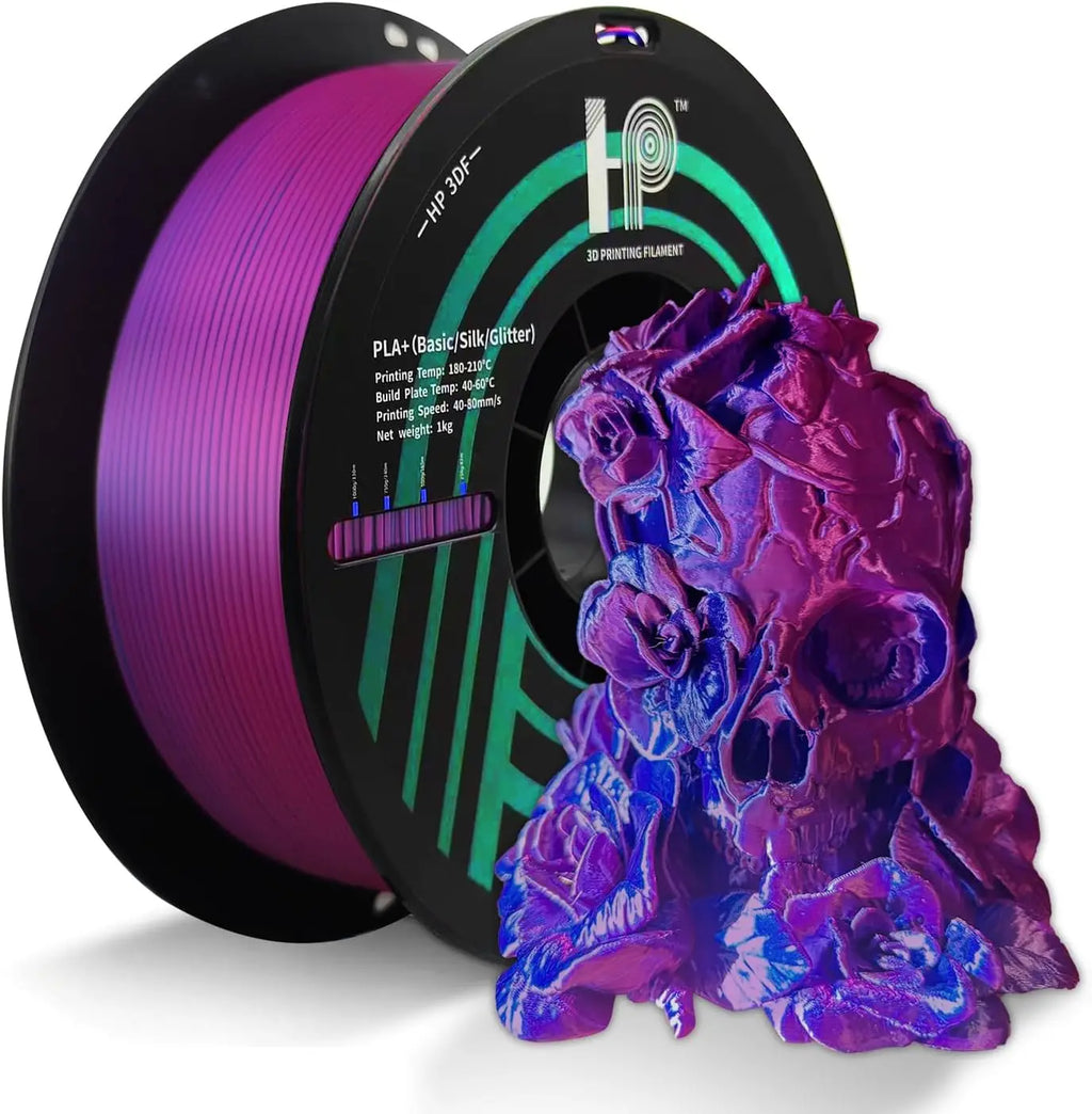 3D Printer Filament,HP3DF PLA Filament,1.75mm Dimensional Accuracy +/- 0.02mm, 1KG Spool (2.2 lbs),Fit Most FDM Printer (Mystic）