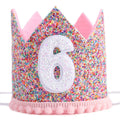 Felt Rainbow Crown Birthday Party Crowns 1st 2nd 3rd Happy Birthday Party Decor Kids Baby Shower Girls Rainbow Unicorn Party Hat
