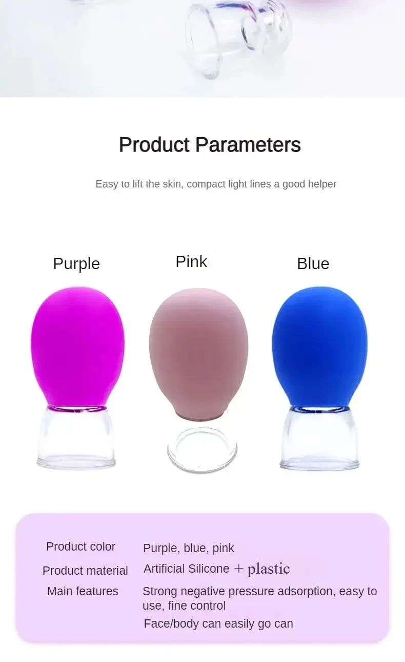 Silicone Cupping Massage Cup For Body Face Neck Eye Massager Vacuum Tank Body Facial Care, Anti-aging Beauty Tool