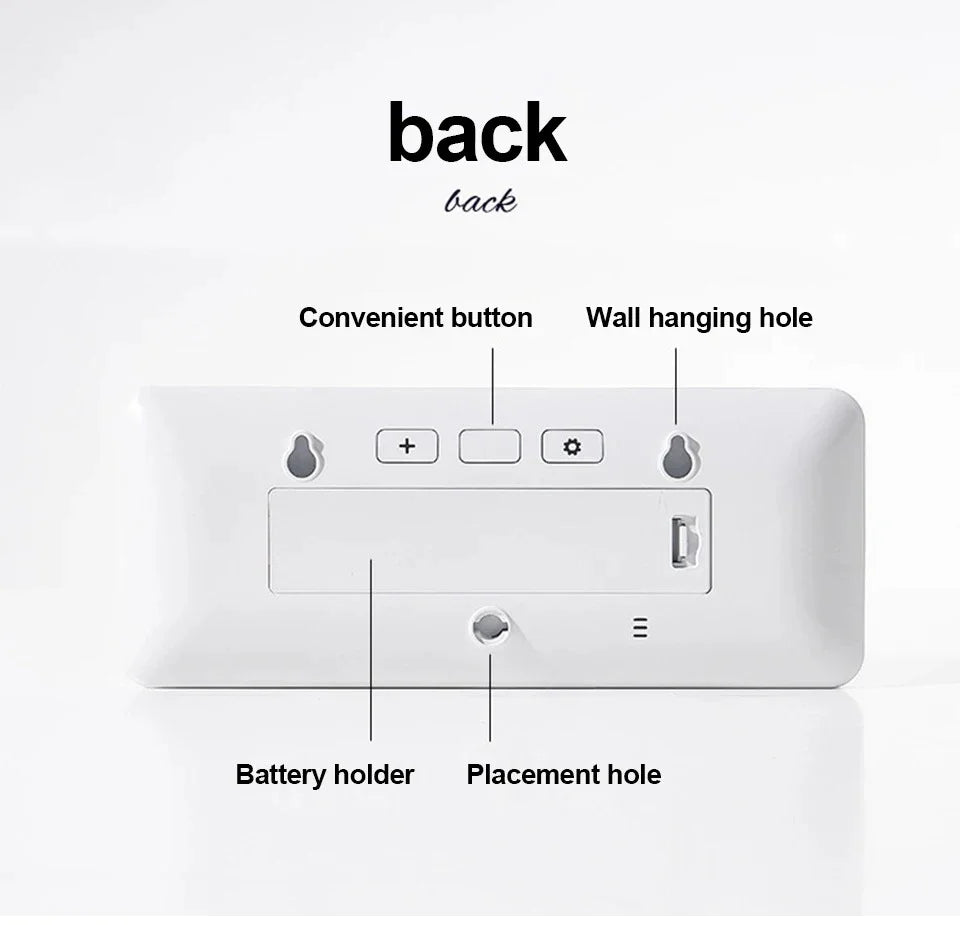 LCD Screen Digital Wall Clock Time Temperature Humidity Time Display Electronic Clock Desktop Digital Clock Battery Powered