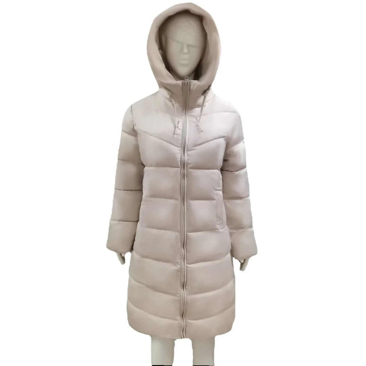 Winter Hooded Women's Cotton Padded Jacket Mid-length Keep Warm Coats Thickened Slim Fit Outwear