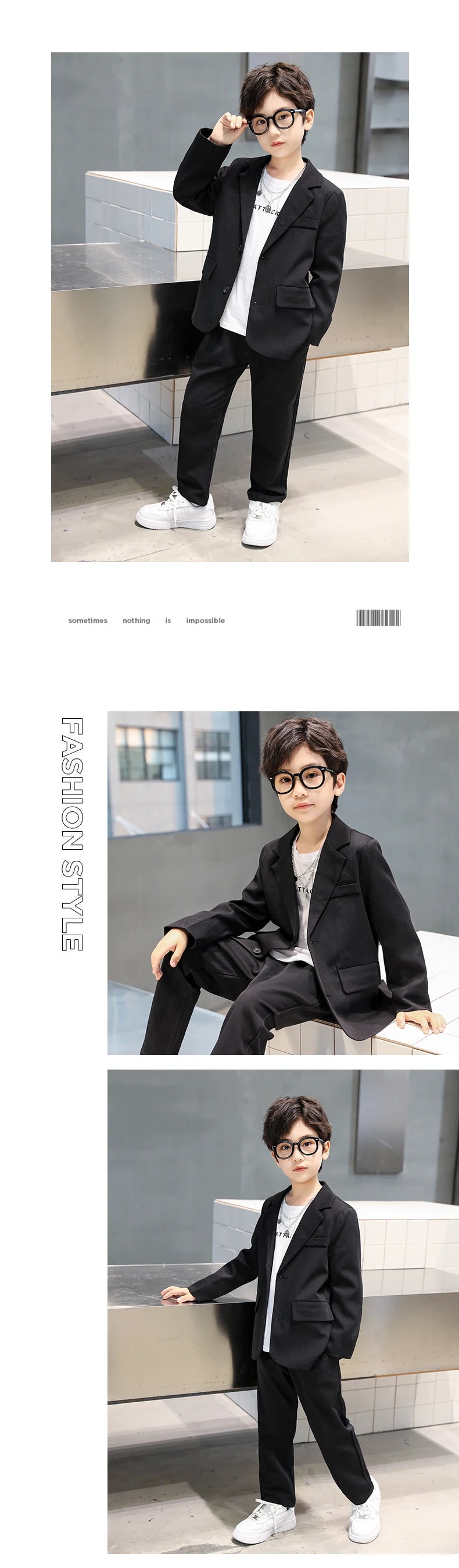 junior Boys Suits Autumn Long Sleeve Casual Blazer Jacket Trouser 2pcs School Uniform Teen Kids Clothes pants Set Child Cosutme