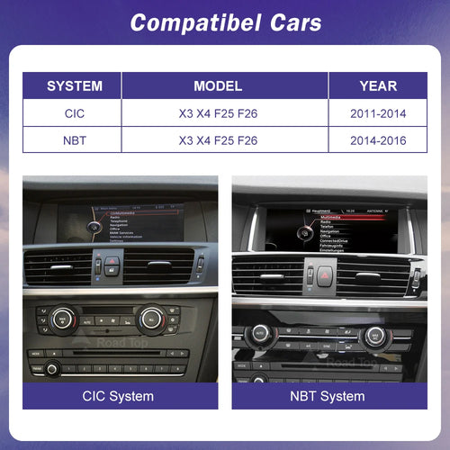 1920*720 Multimedia Touch Screen Wireless Carplay For BMW X3 F25 X4 F26 2014-2016 CIC NBT System Android Auto NBT System