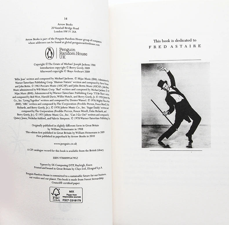 Moonwalk Michael Jackson, Bestselling books in English, Biographical books 9780099547952