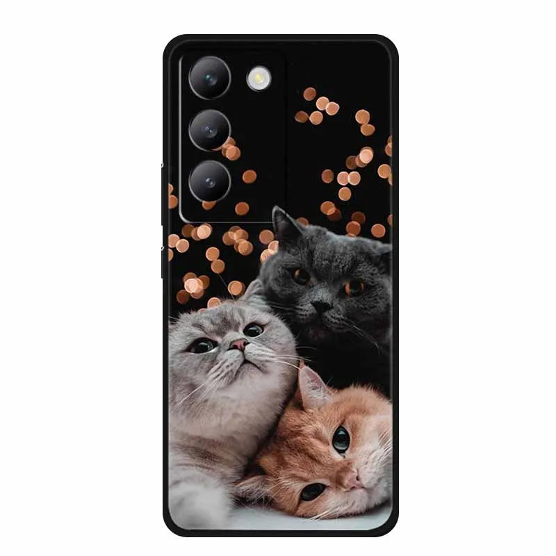 For vivo V40 SE Case Luxury TPU Soft Silicone Phone Back Cover for vivo V40 SE 5G Protective Shockproof Flowers Girl Cute Coque