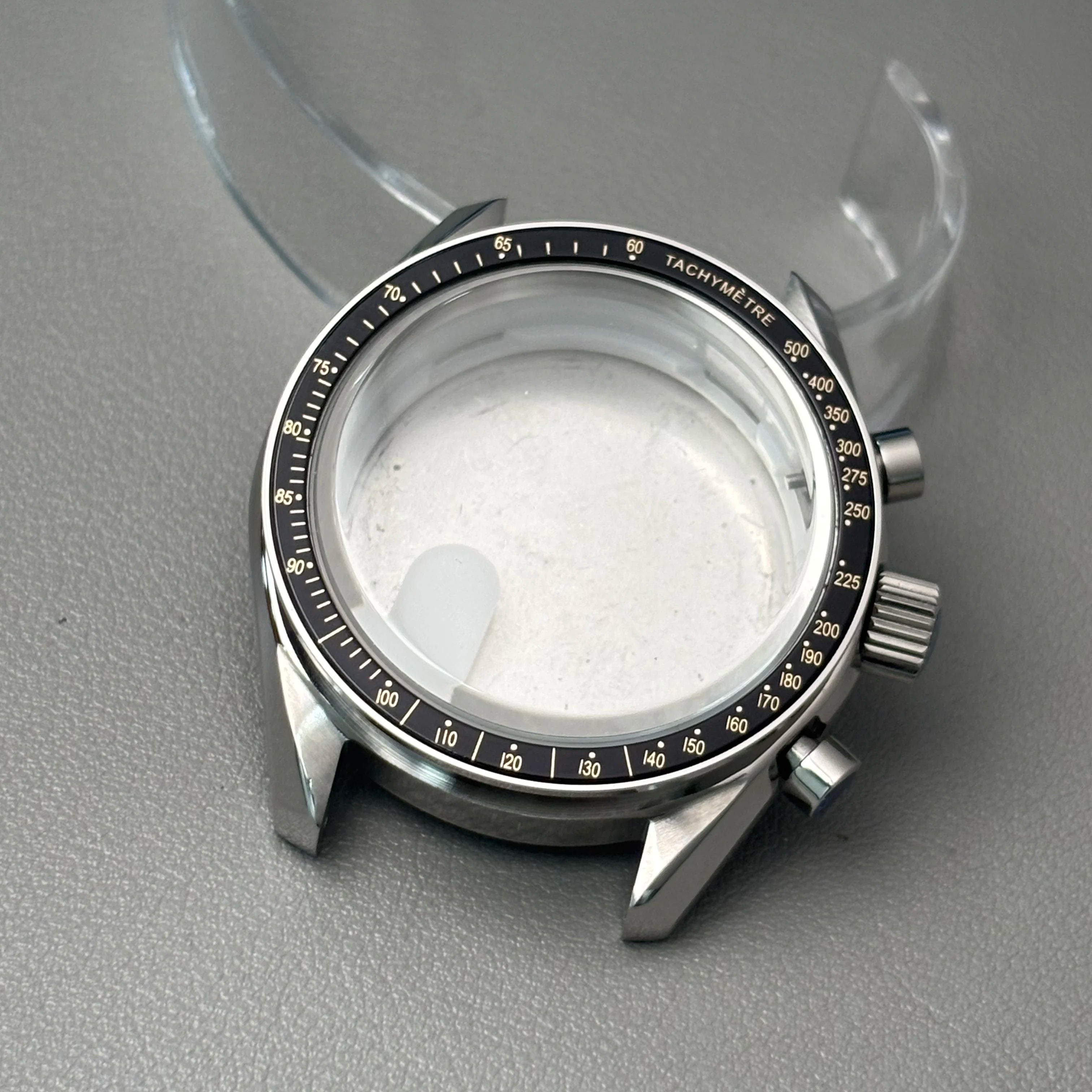 39.7mm VK63 case moon metal case chronograph case bezel,VK63 Business watch sealed back moon watch mission moon mod