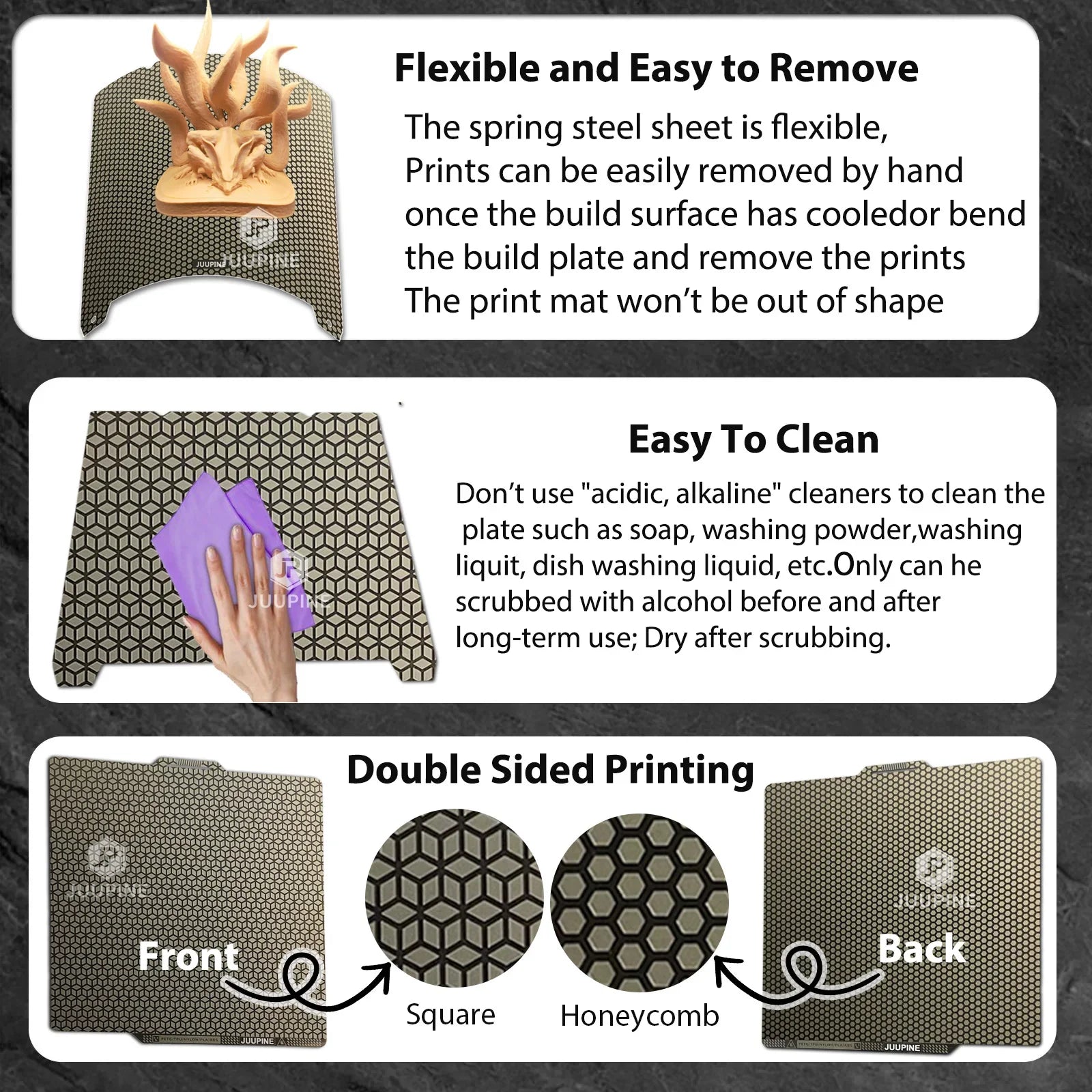 P2S Honeycomb PEI kobra s1 Build Plate For Bambulab Build Plate Anycubic Kobra 3 AD5M AD5X Creality K1 K1C MK4S Heatbed