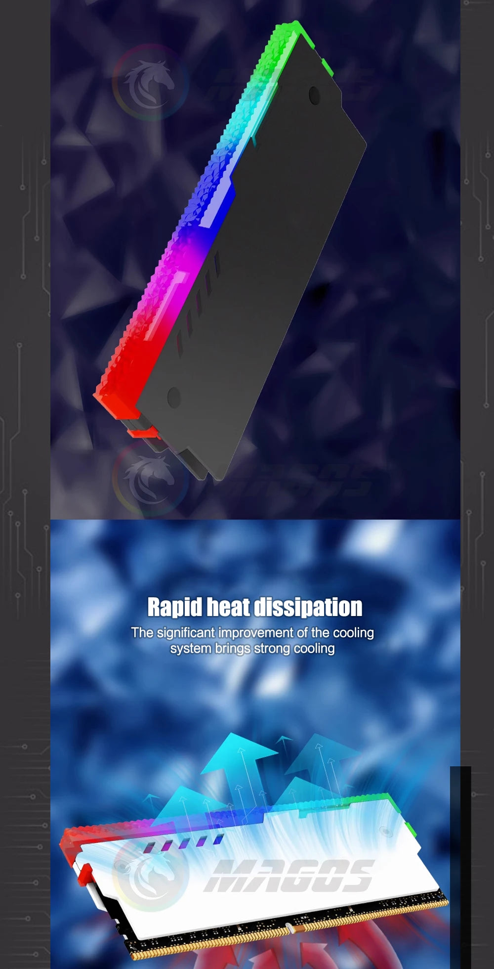 RAM Shell Radiator RGB DDR4 DDR3 Universal Heatsink Memory Vest ARGB 5V AURA Addressable Black White 1/2 Pcs Pack