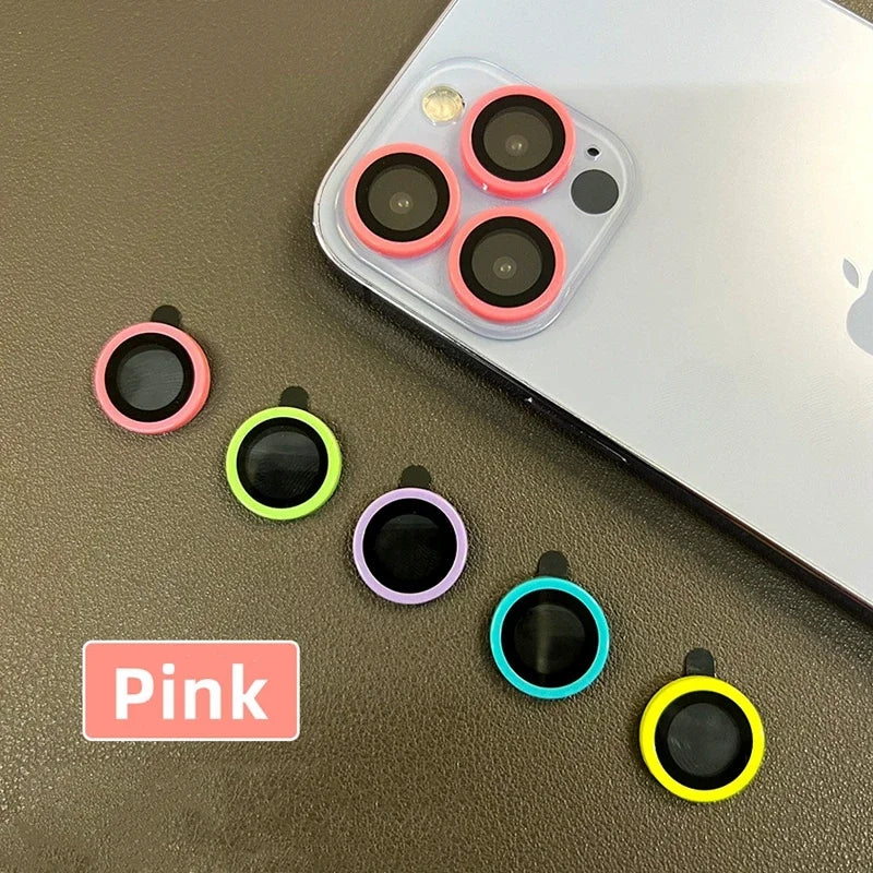 Luminous Ceramic Camera Protector Film For iPhone 14 13 12 11 15 Pro Max 14 Plus 12 13 mini Lens Ring Tempered Glass Glowing Cap