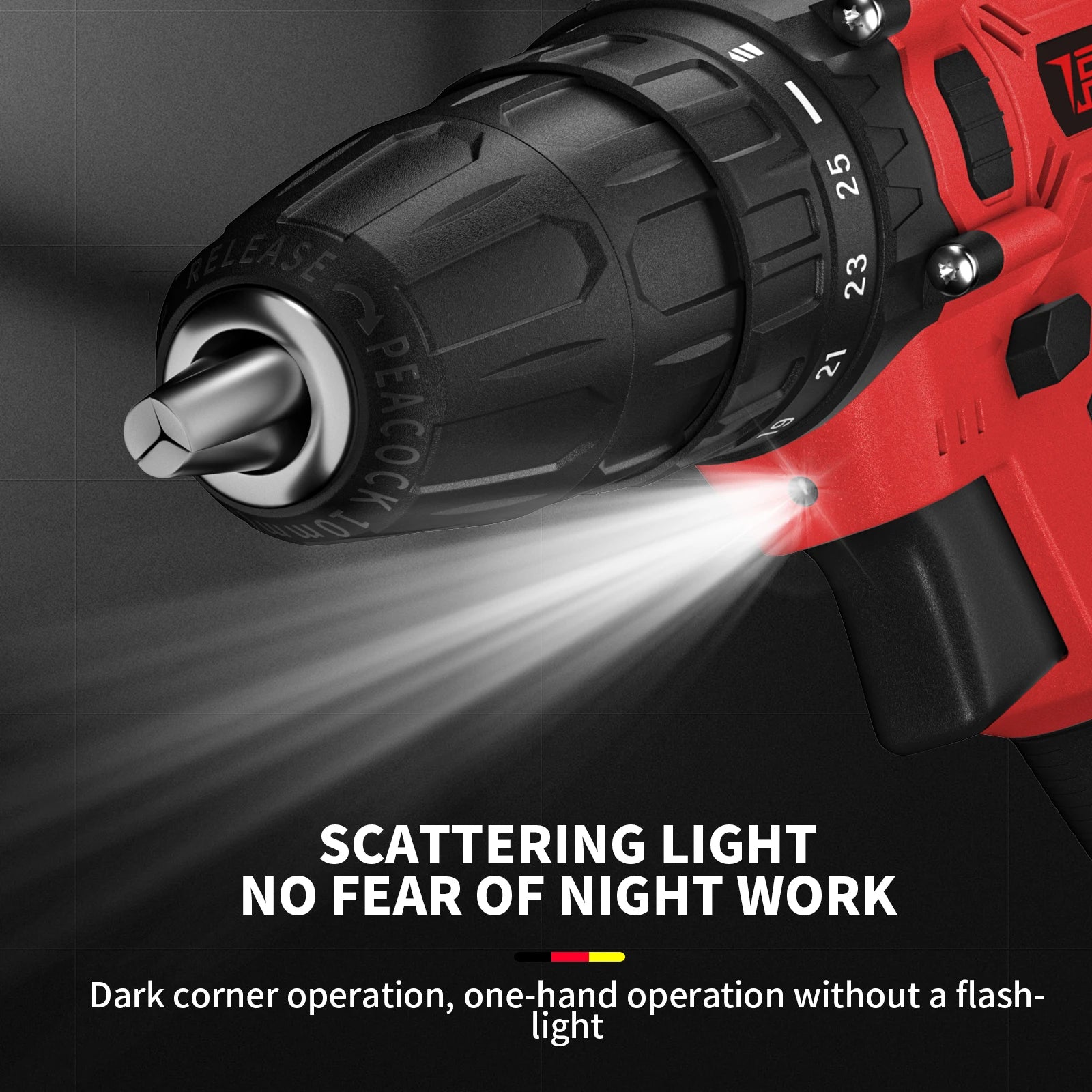 45Nm Cordless Drill with 2 X 1.5Ah Li-Ion Batteies and Charger, 140W, 25+1 Torque, 2 Speed, 2700RPM, 29 Accessories, Carry Case