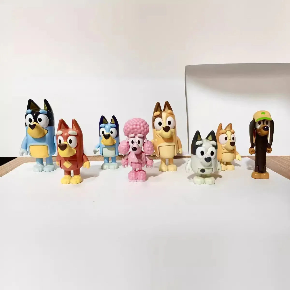 8pce Bluey A model handmade puppy bingo joint movable ornament for children's home play toy KPOP gift