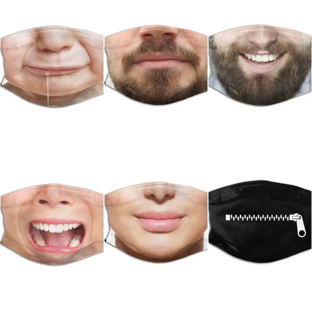 Facial Expression 3D Three-dimensional Mask Breathable Personality Funny Printed Mask Printed Imitation Party Cosplay Mask