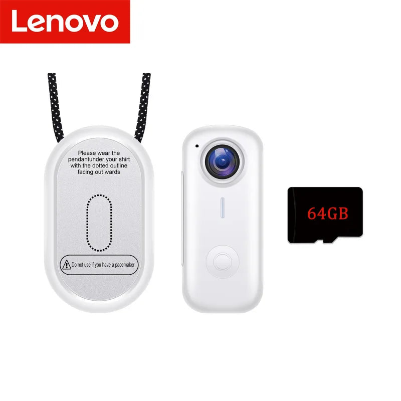 Lenovo Magnetic Sports Camera 2K Mini Thumb Camera WiFi 120° Wide Angle Smart Anti Shake For Cycling Vlog Motorcycle Helmet