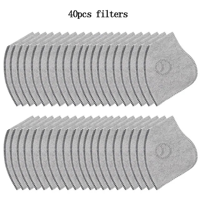 Cycling Face Mask with Filter Big Size Dust Mask Sport Washable Reusable Summer Face Mask for Men Bandana Actived Carbon Filters