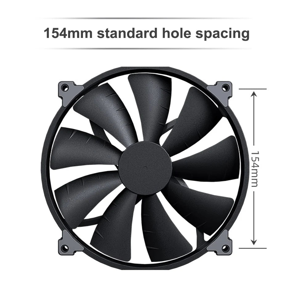 Phanteks F200SP Case Fan 200mm High-volume Black Chassis Cooling fan 4PIN 30mm Thickened Quiet Cooler pc cpu Cooling Fan