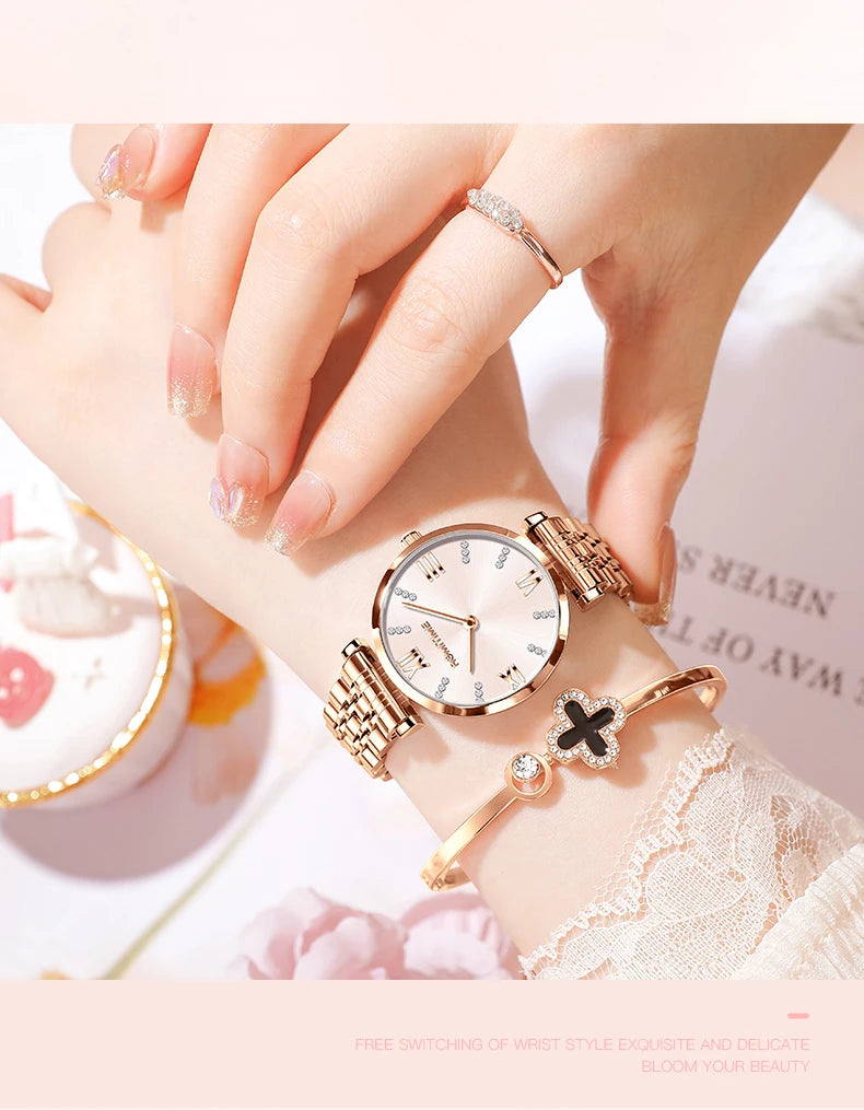 ROMITIME Women's Watch Luxury Elegant Trend Simple Waterproof Original Certification Stainless Steel Quartz Wrist watch