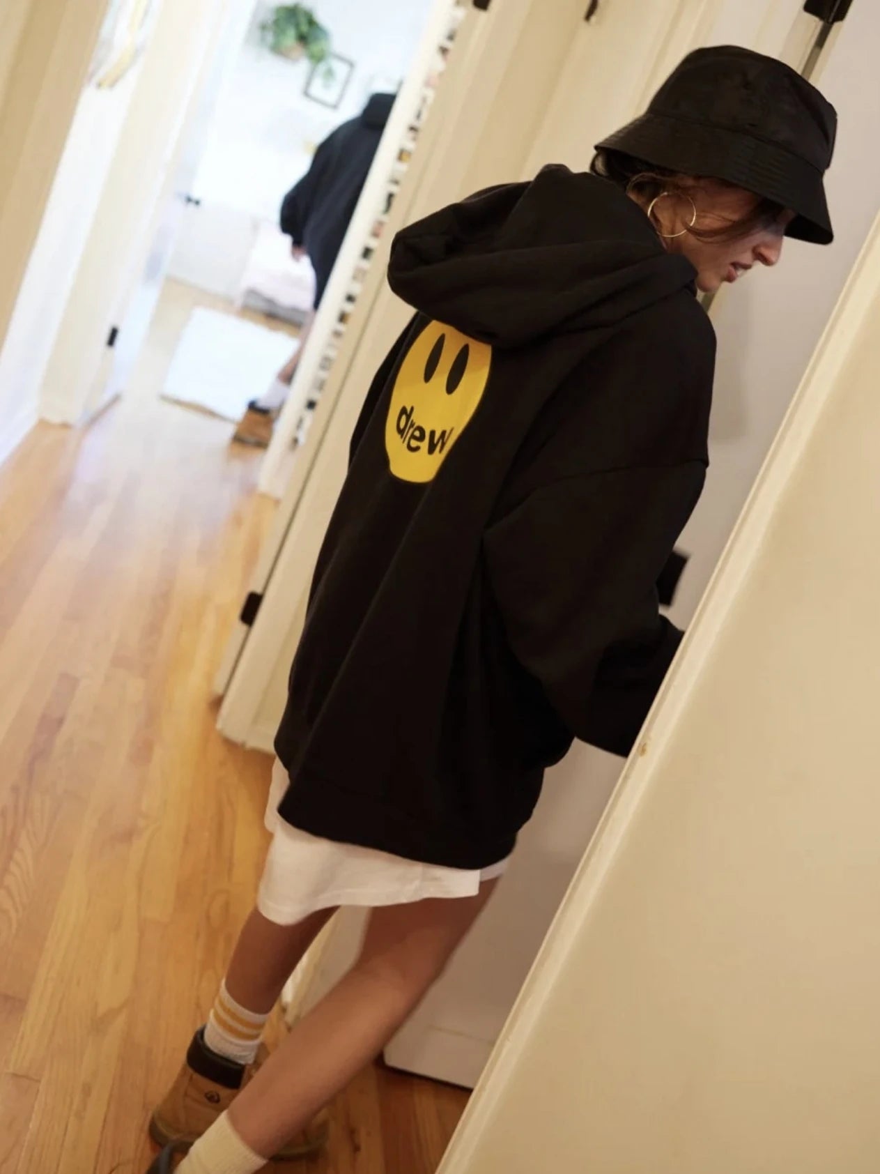 Drew House Men's Clothing Embroidery Printing logo autumn and winter designer American retro print loose Solid color Coat Jacket