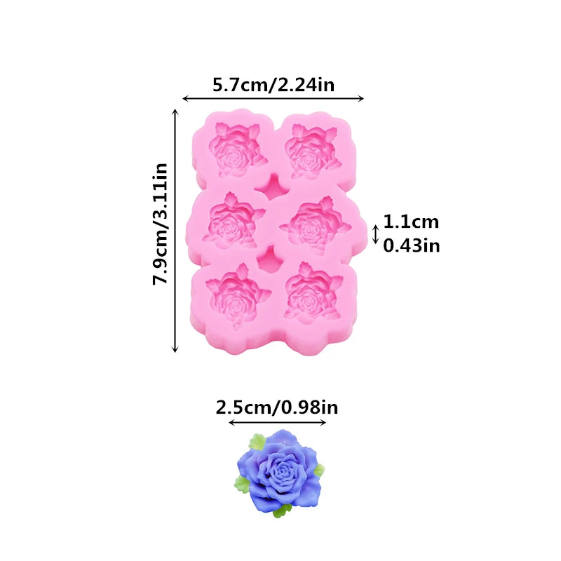 peony flower DIY resin phone case Clay mold 3D peony flower Resin Accessories Silicone Molds flower Chocolate  Fudge Cake Mold