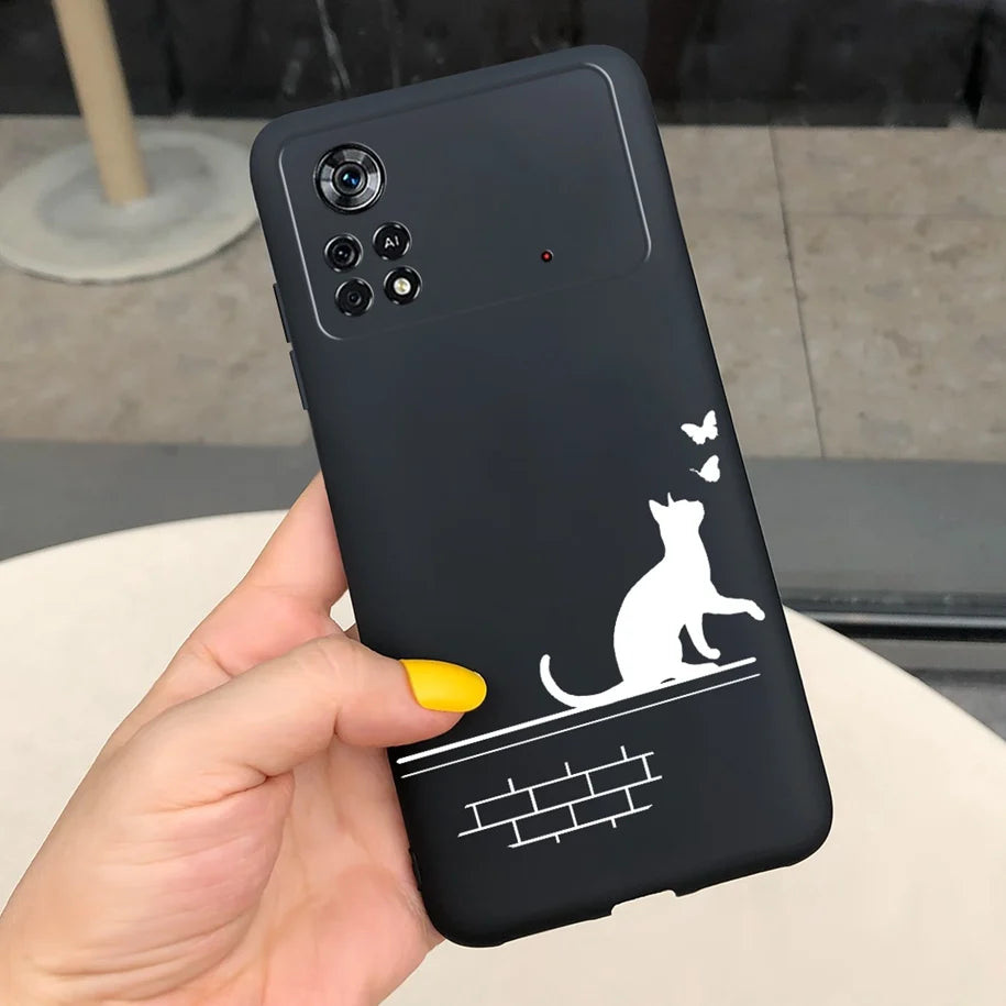 Cute Love Heart Phone Case For Xiaomi Poco X4 Pro 5G Cover Soft Silicone Matte Funda For Xiaomi Poco X4 M4 Pro 4G 5G Bumper 2022