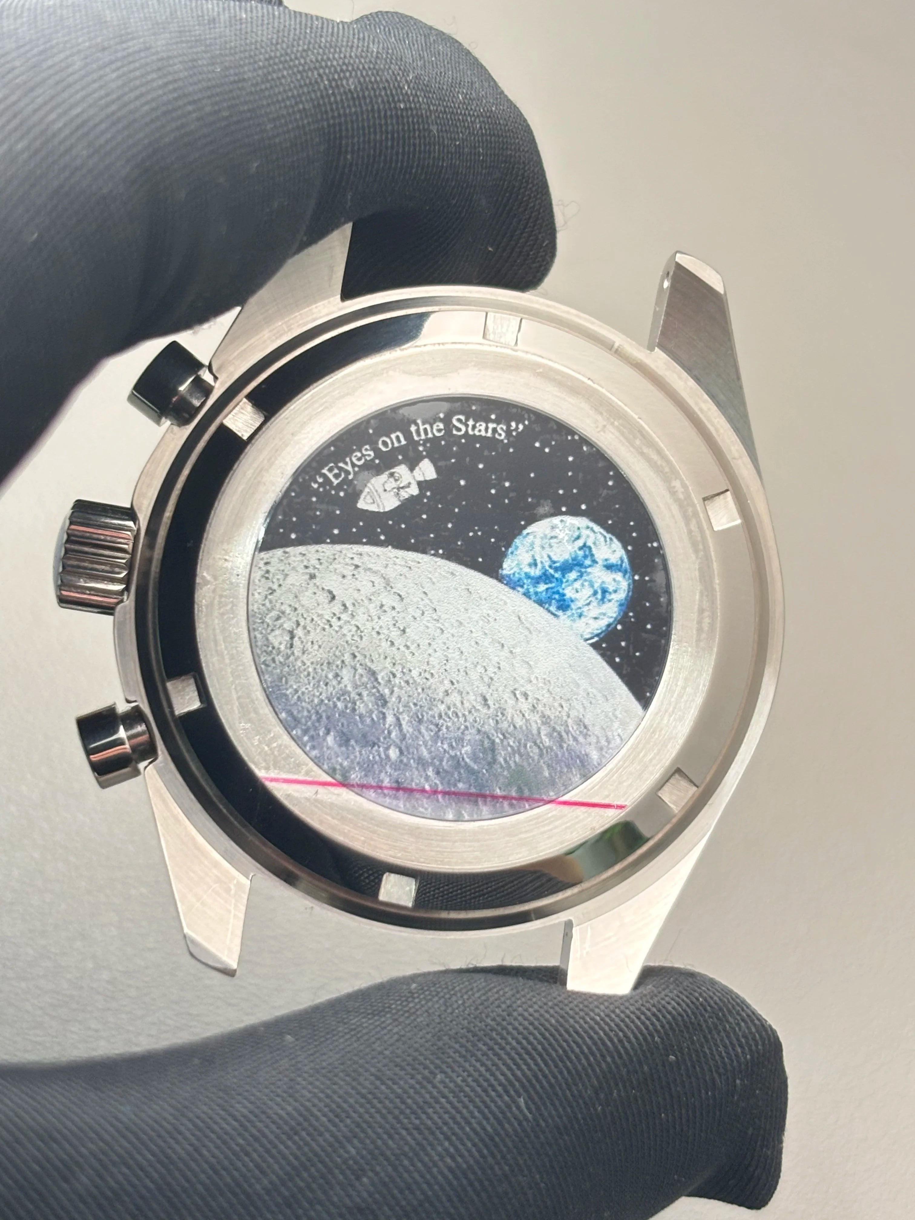 39.7mm VK63 case moon metal case chronograph case bezel,VK63 Business watch sealed back moon watch mission moon mod