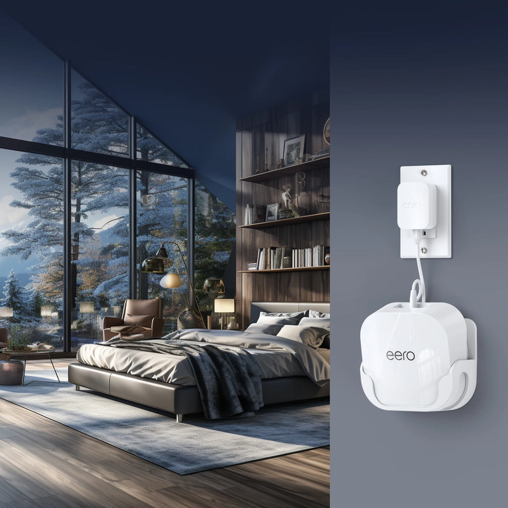 EDUP HY-WT1218 2PCS Eero7 Wi-Fi 7 Wall-Mount Bracket Easy Setup Custom Fit for Eero7 Systems Precision Engineered Secure Hold