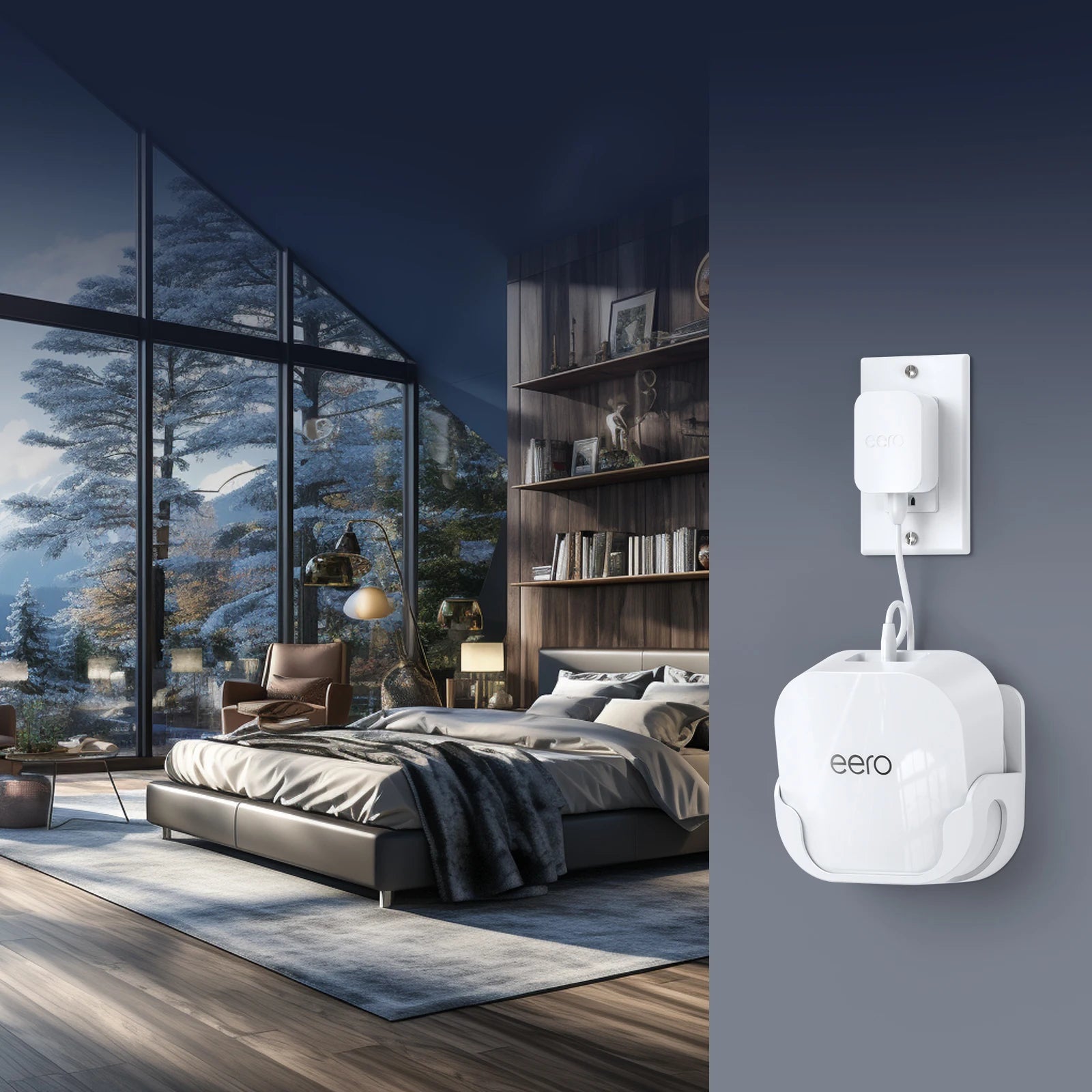 EDUP HY-WT1218 2PCS Eero7 Wi-Fi 7 Wall-Mount Bracket Easy Setup Custom Fit for Eero7 Systems Precision Engineered Secure Hold