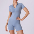 Summer Short Sleeve Zipper Jumpsuit Sports Wear Gym Fitness Sports Bodysuits Women Running Fashion Workout Clothes Yoga Clothing