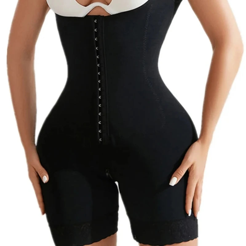 Shapewear Open Bust Fajas Colombian Girdles Waist Trainer Butt Lifter Tummy Control Body Shaper Front Hooks Slimming Sheath Flat