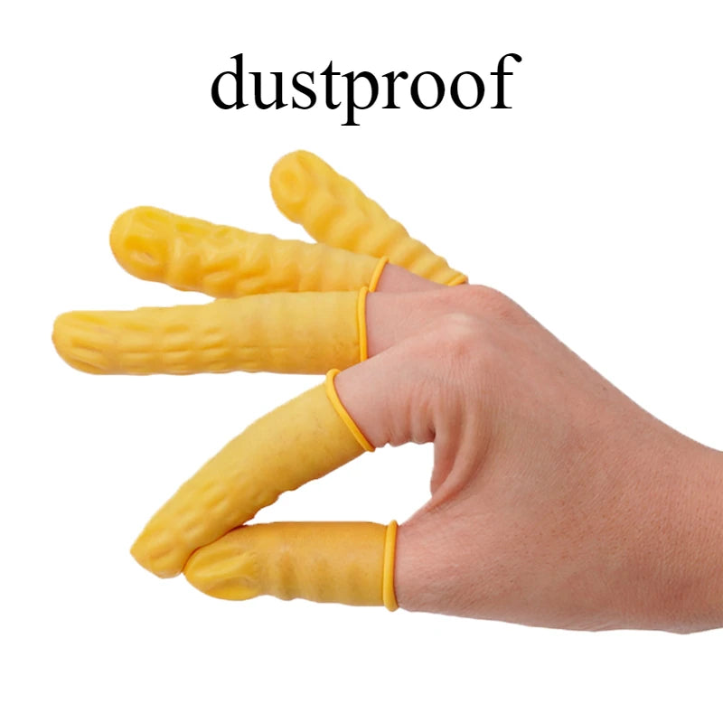 100PCS Disposable Finger Cots Dust-proof Anti Slip Multi-purpose Durable Comfortable Finger Cots Fingertip Cleaning Tools