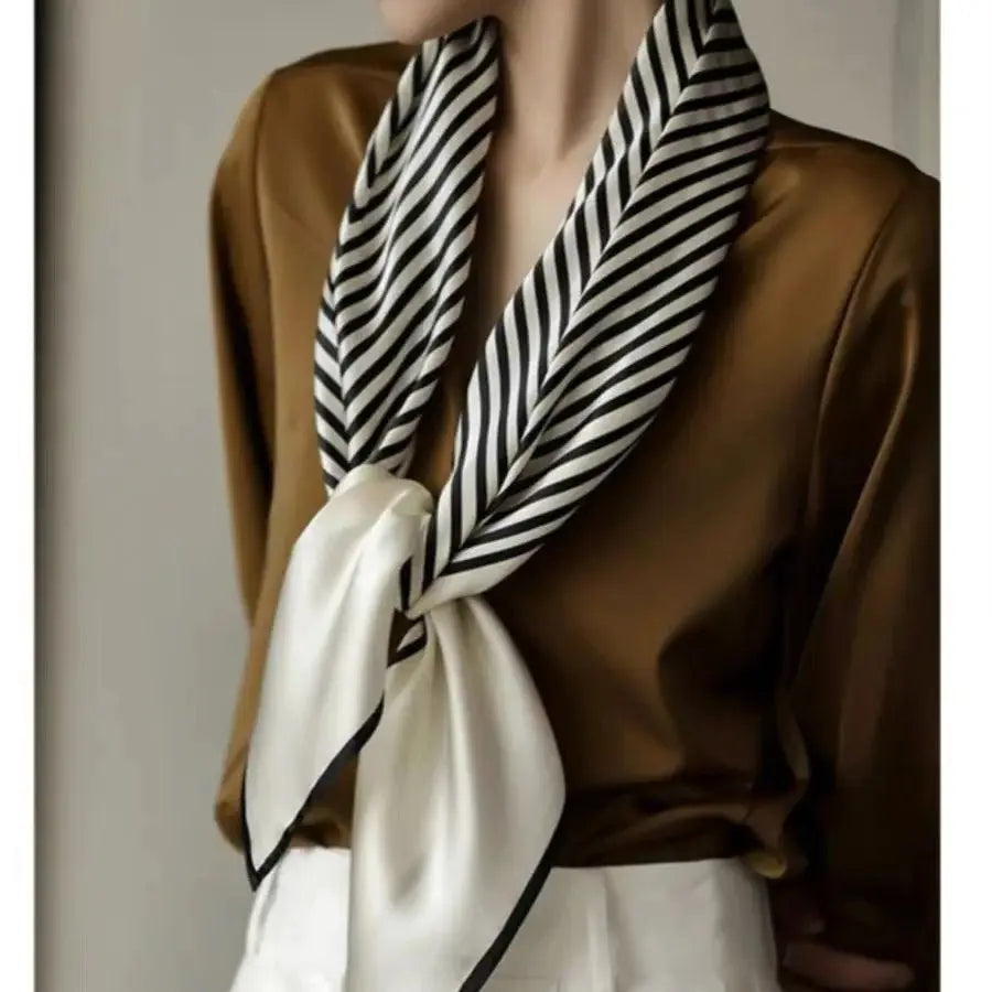 2026 new 90cm new striped women's professional square headscarf travel sunscreen scarf unique and chic accessories