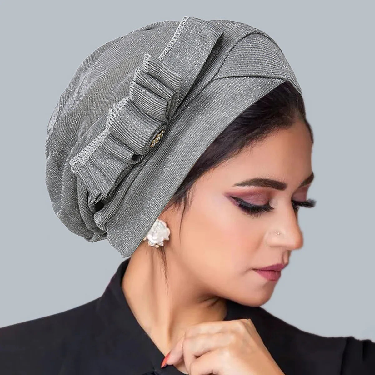 New Women Velvet Turban Hat Muslim Twist Solid Color Hijab Chemo Cap Head Wrap Headscarf Beanies Bonnet Headscarf Turbante Mujer