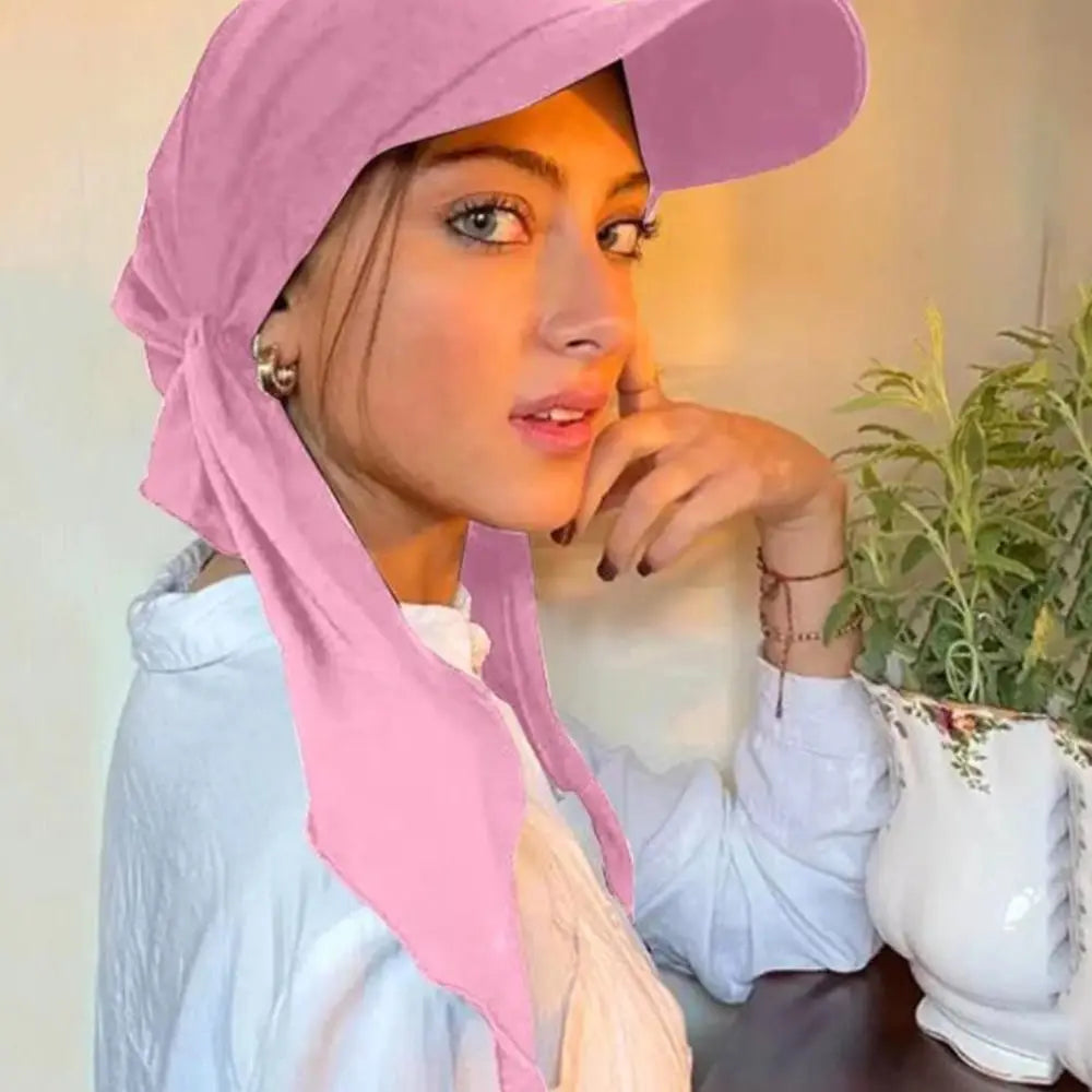 Casual Solid Color Headscarf Baseball Cap Turban Cap Nylon Sunscreen Beach Hats Sunscreen Hat Baseball Hat Hijab Shawl Sports