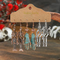 Halloween Dangle Earrings Set Creepy skull Face Mask Cobweb Imitation of Human Skeleton Creative Ear Jewelry Versatile Gifts
